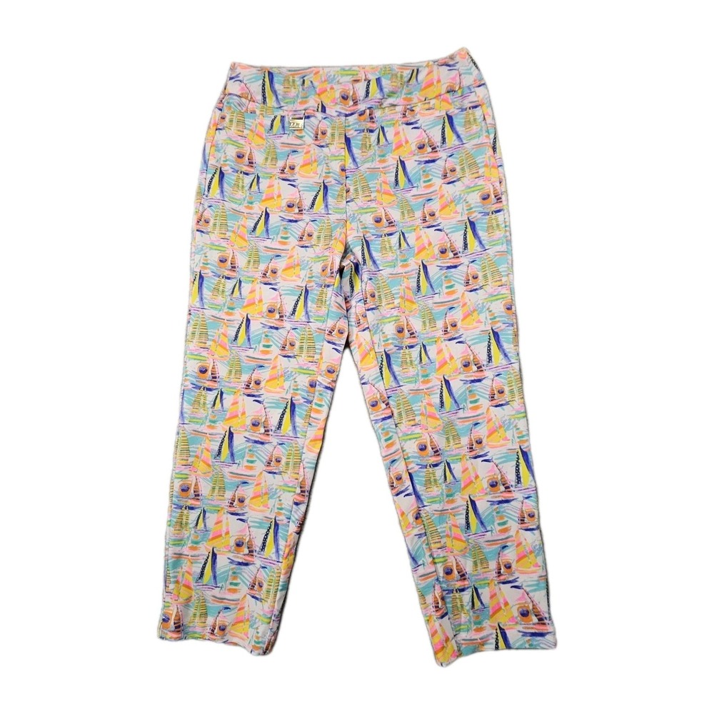 Lulu-B Pants 8 Nautical Sailboat Regatta Preppy Resort Coastal Yacht Travel